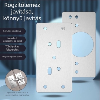 4 darab rozsdamentes acél szekrényajtó javító és megerősítő lemez zsanérral