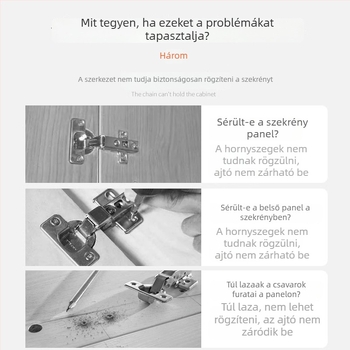 4 darab rozsdamentes acél szekrényajtó javító és megerősítő lemez zsanérral