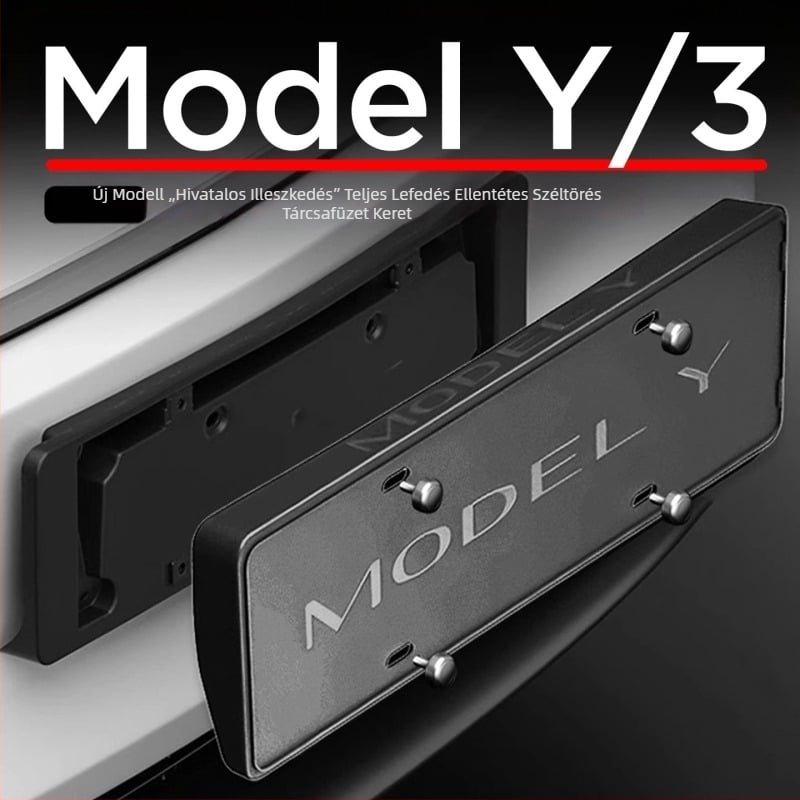 Tesla Model 3/Y rendszámtábla keret – műanyag, Termékszám YS-01, Típus: Egyéb
