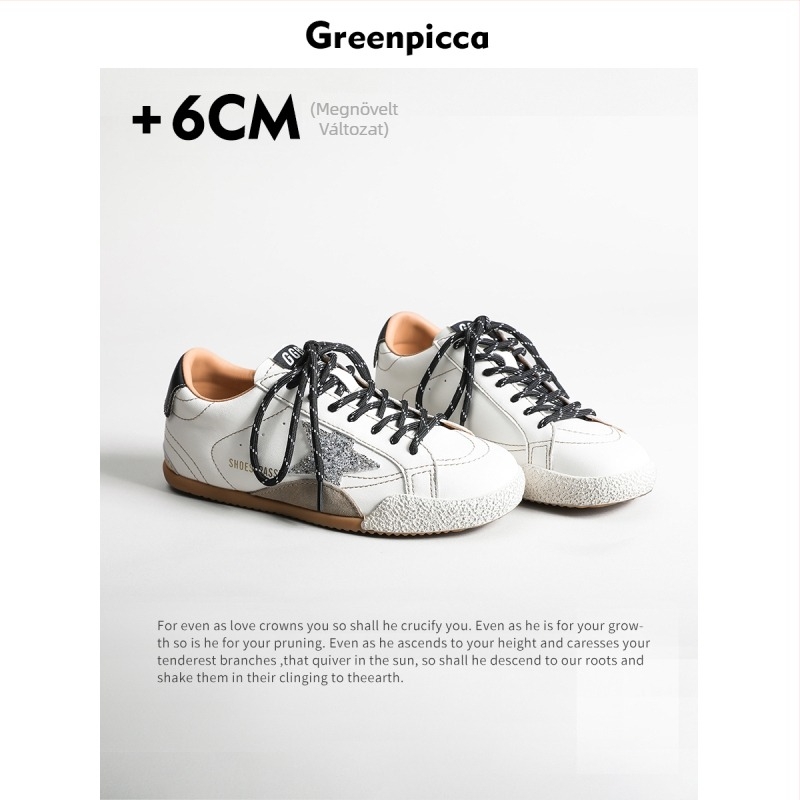 Női bőr platformos sportcipő – vastag talp, belső magasságnövelő, magas szárú, fűzőkkel