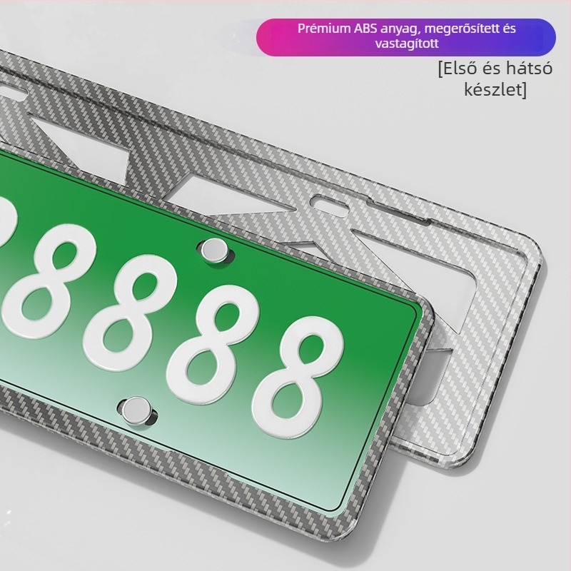 Autó rendszámtábla keret, ABS műanyag, univerzális, testreszabható feldolgozás, a rendszámtábla rögzítéséhez