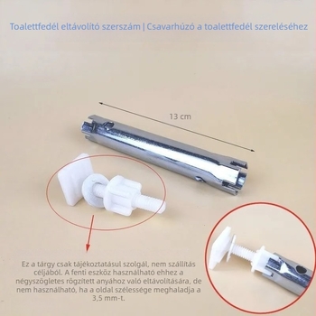 WC-ülés szereléséhez socket kulcs, dupla végű, szénacél, metrikus