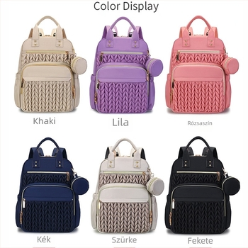 Anyasági hátizsák nylonból, Európa–Amerika retro stílus, ultrakönnyű, összecsukható, vállpánt párnázott (9018)