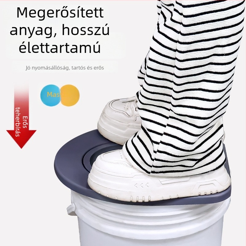 Univerzális WC-ülésgyűrű fedővel, vastított, hordozható idős személyek számára • Anyag: PP tábla • Stílus: standard/modern/minimalista • Eredet: Hebei