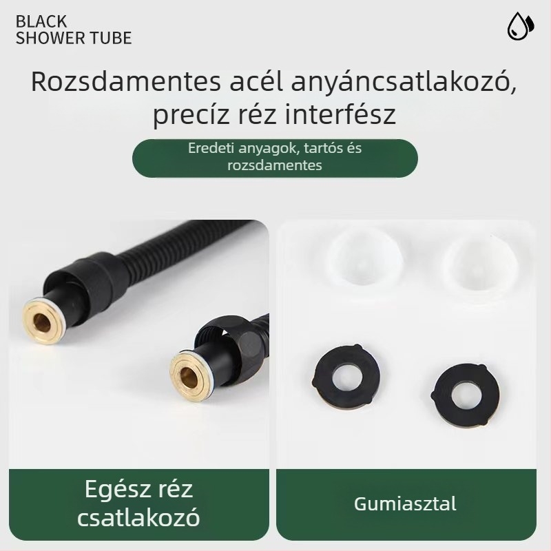 Zuhanycső és univerzális zuhanyfej – rozsdamentes acél, 1,6 MPa, 0–100°C, Modell 4 pont, Kézi szerelés