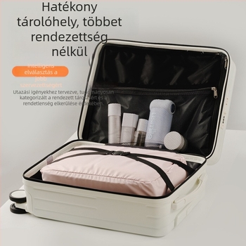 16 hüvelykes kabin méretű, könnyű gurulós bőrönd USB-porttal és kombinációs zárral