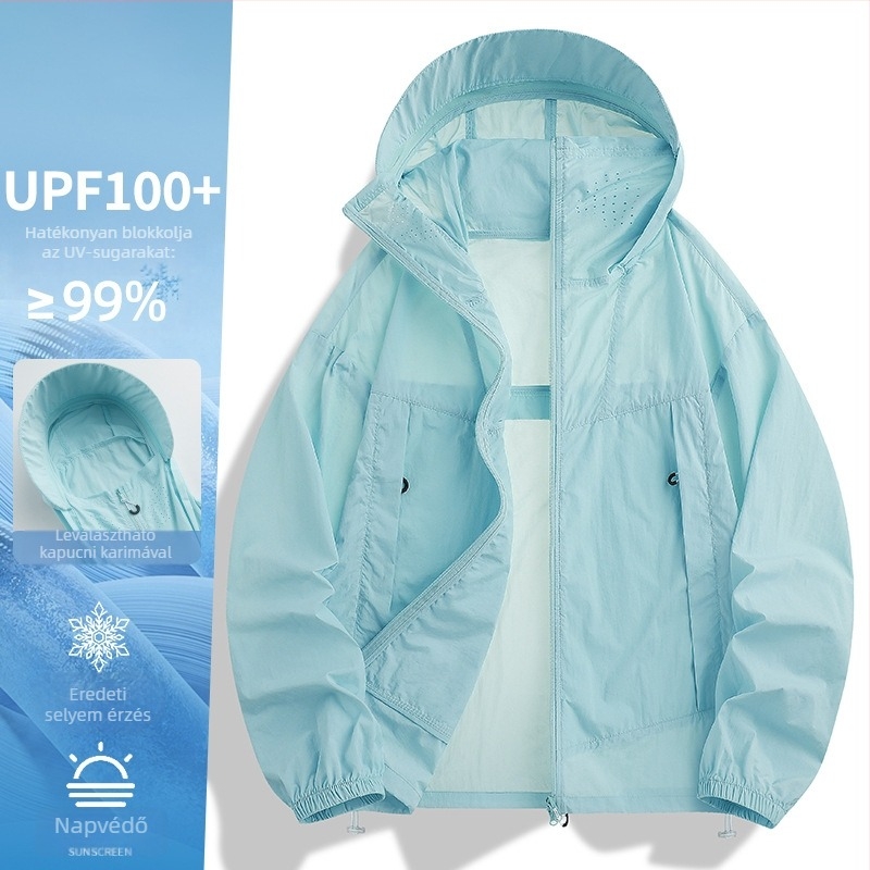 Tumubird UPF100+ kapucnis, könnyű, gyorsan száradó nylon kültéri széldzseki
