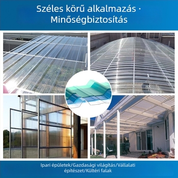 PC áttetsző tetőfedő lemezek világításhoz, típus 760/840, vastagság 1–2,5 mm, hullámos PC panelek időjárásállóak