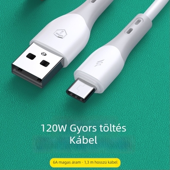 3-in-1 szilikon adatkábel, 1.3m, 120W gyors töltés, Lightning/Micro USB/USB-C