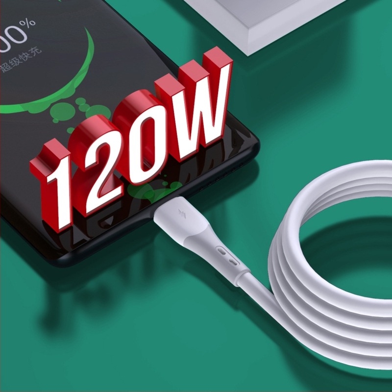 3-in-1 szilikon adatkábel, 1.3m, 120W gyors töltés, Lightning/Micro USB/USB-C