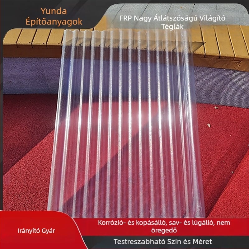 FRP áttetsző tetővilágítási panel, 850 típusú kis hullám és 900 típusú síkhullám