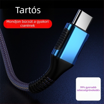 USB denim töltőkábel Type-C Apple készülékekhez, gyors töltés, 36W, alumínium ötvözet