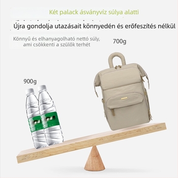 JOYNCLEON Babaápolási hátizsák — vízálló, száraz-nedves elválasztás; anyag: szövet; kialakítás: hátizsák; görbe vállpánt