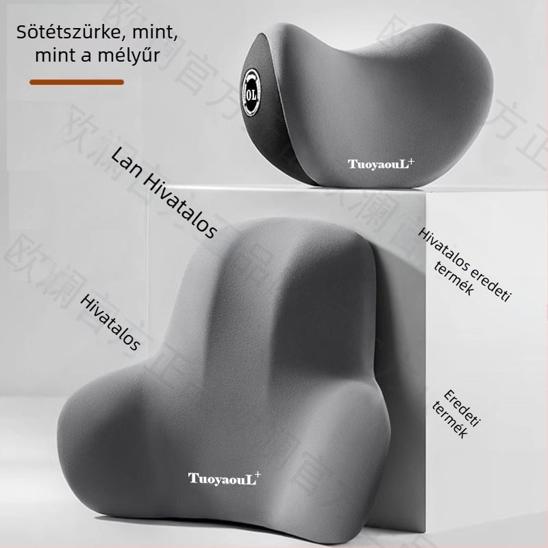 Autófej- és nyak- és ágyéki párna minden évszakra, univerzális illeszkedés, memóriahabos töltés, testreszabható