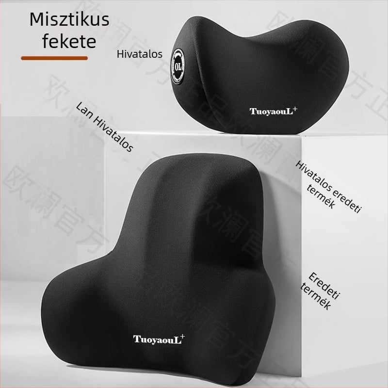 Autófej- és nyak- és ágyéki párna minden évszakra, univerzális illeszkedés, memóriahabos töltés, testreszabható