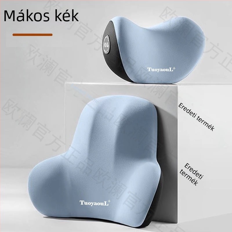 Autófej- és nyak- és ágyéki párna minden évszakra, univerzális illeszkedés, memóriahabos töltés, testreszabható