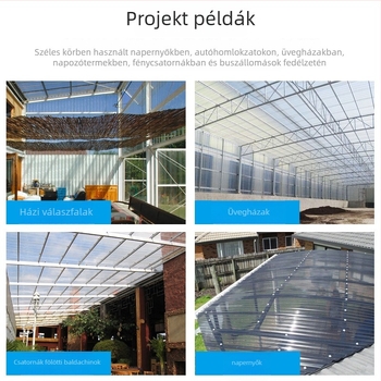 PC átlátszó világító panel, üvegszálas megerősítésű, hullámtípusú tetőpanel, használható üvegházakhoz és előtetőkhez