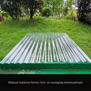 PC átlátszó világító panel, üvegszálas megerősítésű, hullámtípusú tetőpanel, használható üvegházakhoz és előtetőkhez