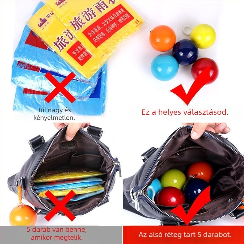 Gömb alakú PVC esőponcsó, újrahasználható felnőtteknek, egy személyes használatra, hordozható utazási esőruha, PE ragasztó vízálló réteg, anyagvastagság 0,0128