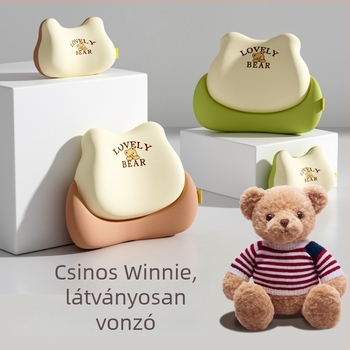 Autó-lumbális támasz párna – memóriahab, univerzális illeszkedés, medve minta, logónyomtatás, minden évszakra alkalmas minimalist stílus