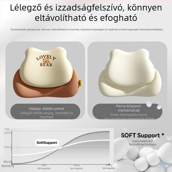 Autó-lumbális támasz párna – memóriahab, univerzális illeszkedés, medve minta, logónyomtatás, minden évszakra alkalmas minimalist stílus