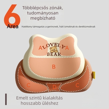 Autó-lumbális támasz párna – memóriahab, univerzális illeszkedés, medve minta, logónyomtatás, minden évszakra alkalmas minimalist stílus