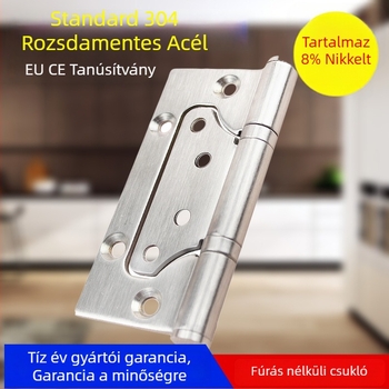 RDH-15 Rozsdamentes acél ajtózsanér, 304 rozsdamentes acél, fúrás nélküli rögzítés, teherbírás 30–45 kg, fa ajtókhoz, belső ajtókhoz és tűzvédelmi ajtókhoz
