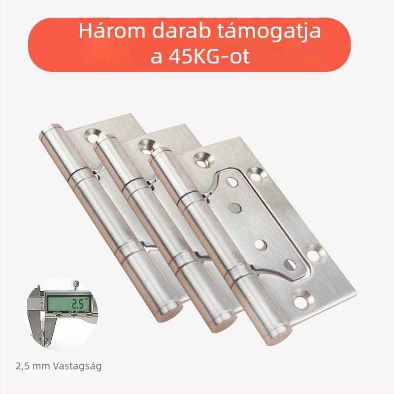 RDH-15 Rozsdamentes acél ajtózsanér, 304 rozsdamentes acél, fúrás nélküli rögzítés, teherbírás 30–45 kg, fa ajtókhoz, belső ajtókhoz és tűzvédelmi ajtókhoz