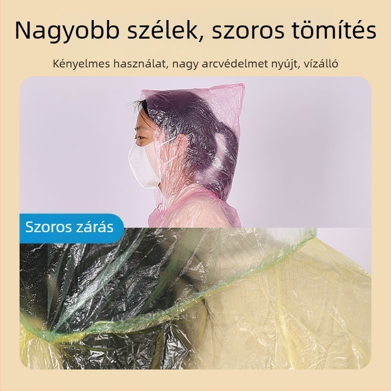 Egyszer használatos esőponcsó túrázáshoz — PVC anyag, felnőtt, egy személyre tervezve