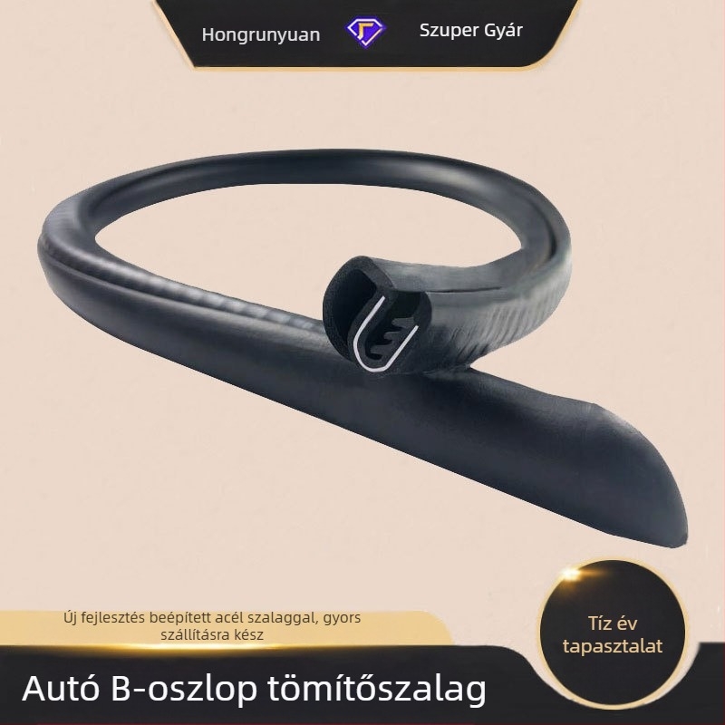 HRY B-oszlop autótömítő szalag az ajtó közötti réshez; öregedésállóság, UV-védelmi tulajdonság, ozonállóság és sav- és lúgellenállás.