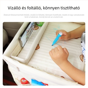 Sendi babakocsi etető tálca – Oxford anyag, vízálló, modell: hímzett tányér, rajzfilm stílus