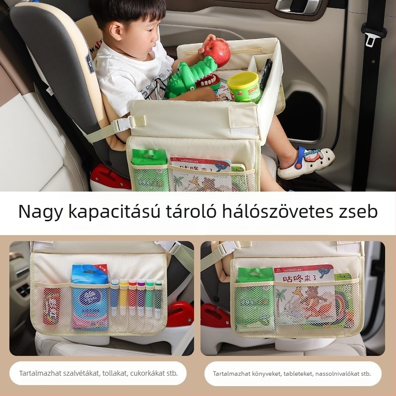Sendi babakocsi etető tálca – Oxford anyag, vízálló, modell: hímzett tányér, rajzfilm stílus