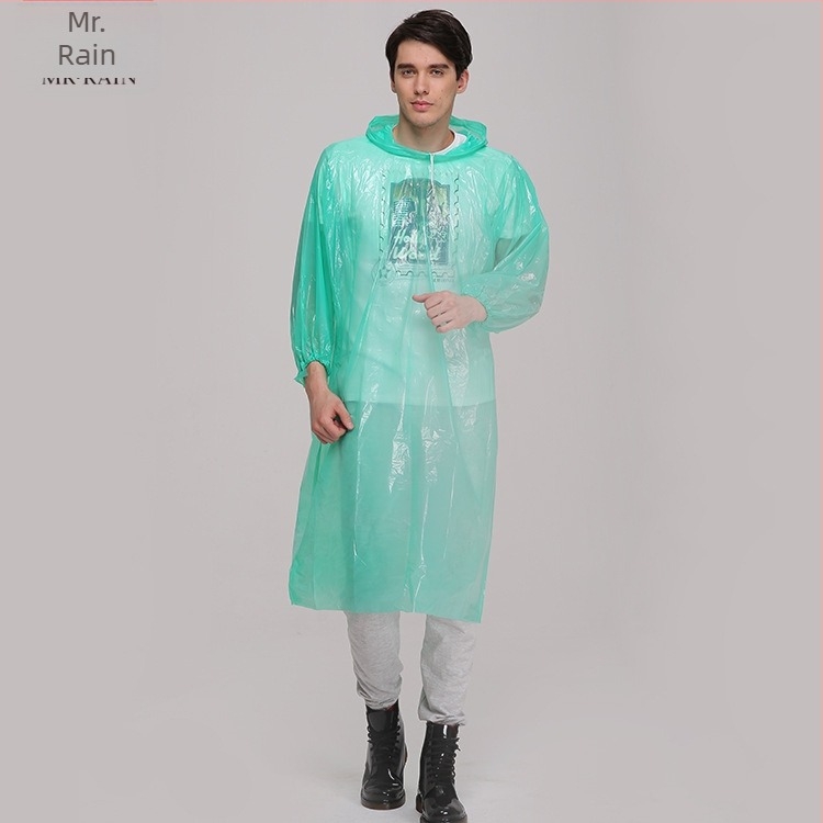 Mr. Rain Átlátszó teljes testet fedő esőponcho PE-ből, egyszer használatos, gyalogos esővédő felnőtteknek
