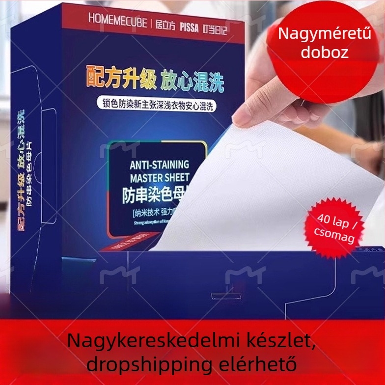 100 db mosótabletta pigmentátvitel elleni védelemre és mosópapír, mosógéphez