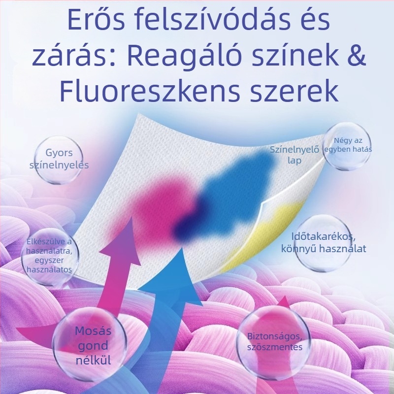 100 db mosótabletta pigmentátvitel elleni védelemre és mosópapír, mosógéphez