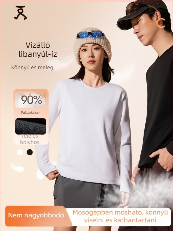 Tuozu Pamutkeverék Hosszú Ujjú Póló Kerek Nyakkal, Japán-Koreai Casual Stílus (7601)