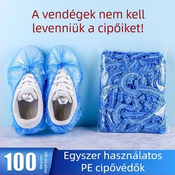 Egyszer használatos cipővédők, PE polietilen, vastagság 0.6-0.7, nem biodegradálható, 4 éves élettartam