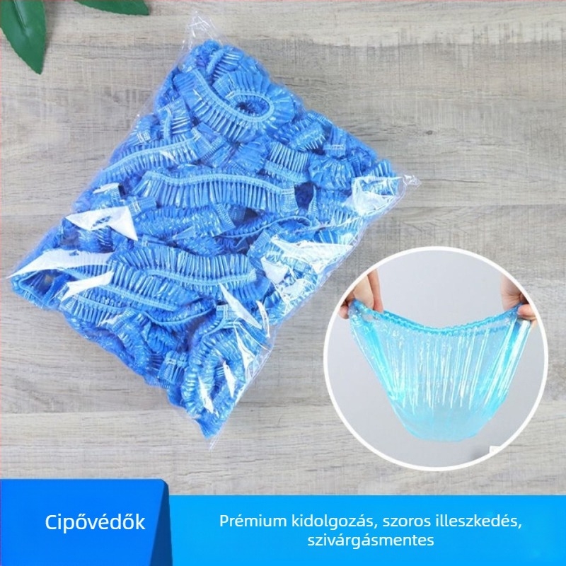 Egyszer használatos cipővédők, PE polietilen, vastagság 0.6-0.7, nem biodegradálható, 4 éves élettartam