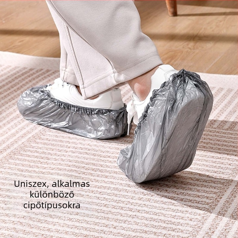Egyszer használatos cipővédők, vastagított, kopásálló, PE anyag, 120 db csomagban