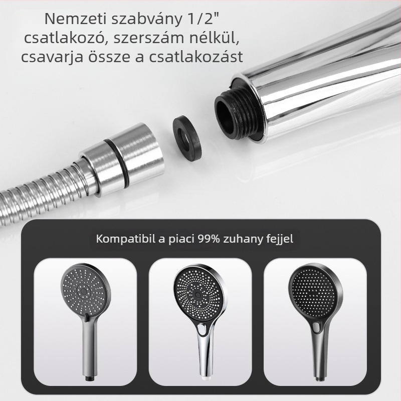 Rozsdamentes acél rugós zuhany tömlő a fürdőszobához, modell LYG01, névleges nyomás 1.5, hőmérséklet-tartomány 20–150°C, kézi szerelés