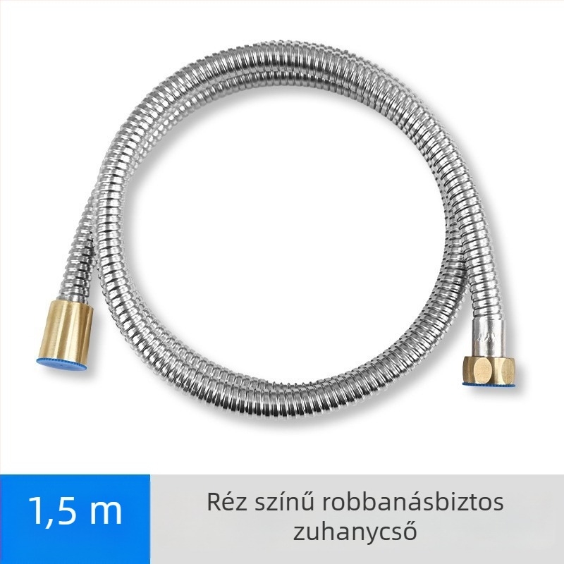 Rozsdamentes acél rugós zuhany tömlő a fürdőszobához, modell LYG01, névleges nyomás 1.5, hőmérséklet-tartomány 20–150°C, kézi szerelés