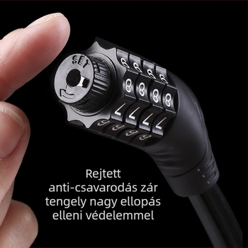 Kerékpárzár jelszavas lopás elleni védelem, Modell 1923, Drótlánc, Súly 148 g, Modern egyszerű stílus