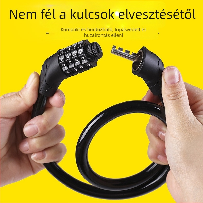 Kerékpárzár jelszavas lopás elleni védelem, Modell 1923, Drótlánc, Súly 148 g, Modern egyszerű stílus