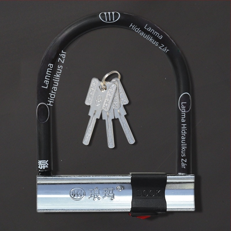 Langma915 U-formájú zár motorkerékpárokhoz és elektromos kerékpárokhoz, ötvözött acél és réz, 1,05 kg, alkalmas motorkerékpárokra, elektromos kerékpárokra, triciklisekre, elektromos robogókra és kerékpárokra