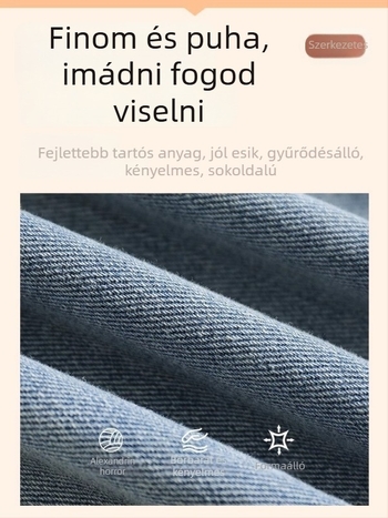 Férfi farmer fleece-beléssel, lazább szabás, alacsony derék, egyenes szár, cipzáras zárás