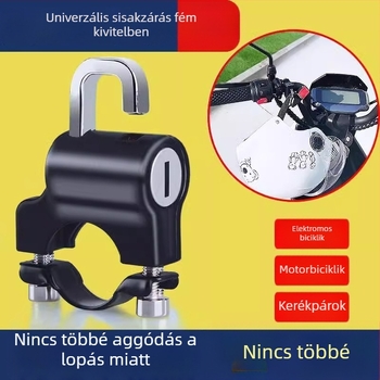 Sisakzár motorkerékpár és kerékpár sisakhoz, Shengwang univerzális modell, fém lopás elleni zár, alkalmas körcsövekre