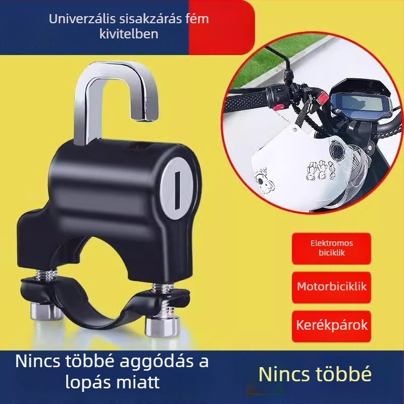 Sisakzár motorkerékpár és kerékpár sisakhoz, Shengwang univerzális modell, fém lopás elleni zár, alkalmas körcsövekre