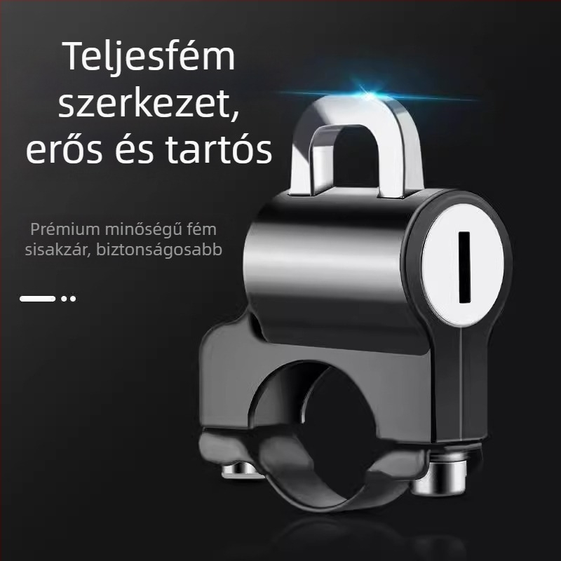 Sisakzár motorkerékpár és kerékpár sisakhoz, Shengwang univerzális modell, fém lopás elleni zár, alkalmas körcsövekre