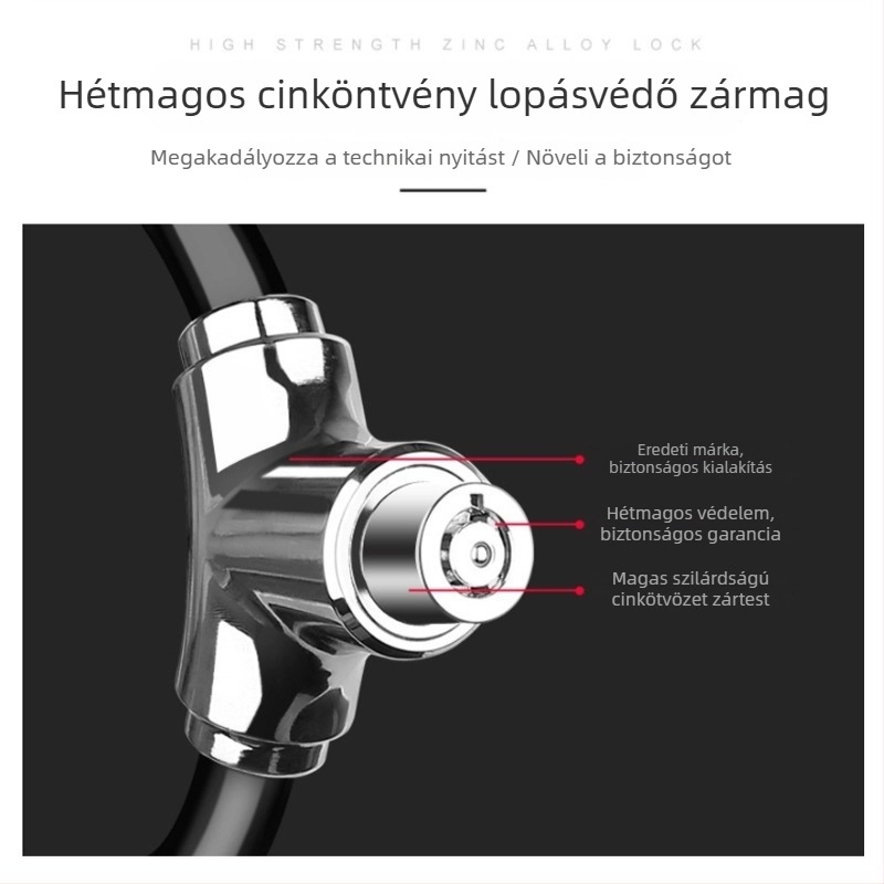 Pengyi kerékpárzár, cink-ötvözet, lopás elleni, univerzális kompatibilitás, tömeg 0,4 kg