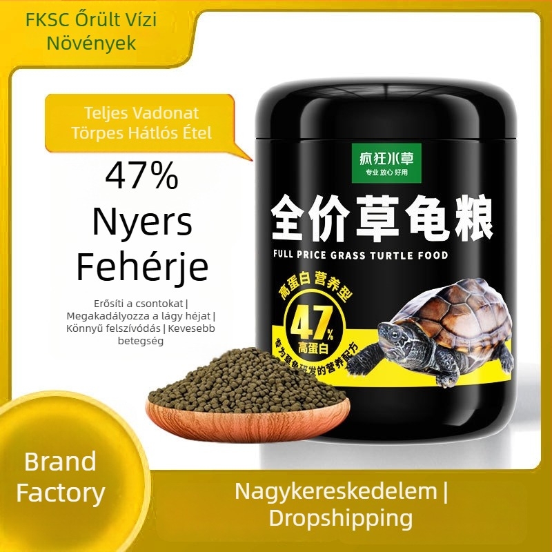 Crazy Water Grass granulált teknős etető – vízi teknősök fiatal egyedeinek, magas fehérjetartalmú, granulátum típusú eledel, 300 g vagy 500 g, vízi háziállat eledel